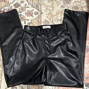 Abercrombie 90’s Straight Ultra High Rise Leather Pants